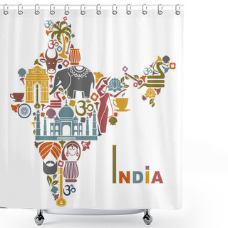 Personality  Map Of India Shower Curtains