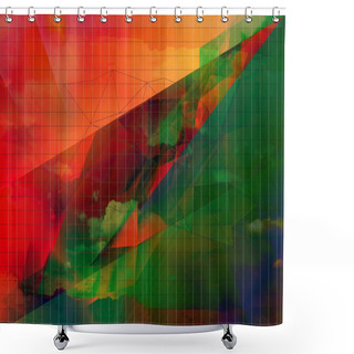 Personality  Bright Abstract Triangles Blue Background. Shower Curtains