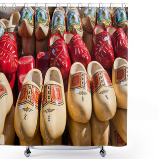 Personality  Wooden Clogs Shower Curtains