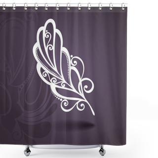 Personality  Vector Template With Peerless Feather In Ornate Background Shower Curtains