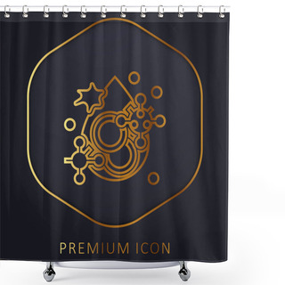 Personality  Blood Golden Line Premium Logo Or Icon Shower Curtains