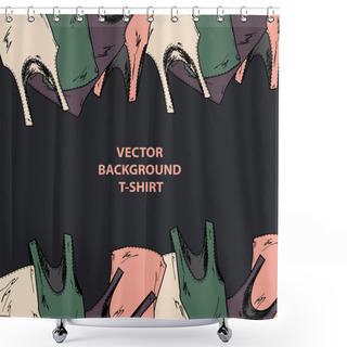 Personality  Vector Background With Grunge T-shirts. Shower Curtains