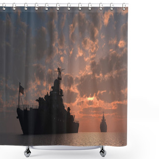 Personality  The Military Ship Shower Curtains