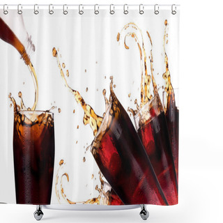 Personality  Fresh Coke Background With Splash Shower Curtains
