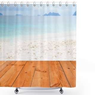 Personality  Brown Wooden Board Over Blur Bokeh Background Shower Curtains