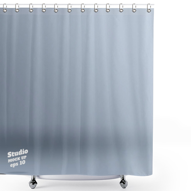 Personality  Vector ,Empty Rich Color Style Of Light Pale Blue Studio Room Ba Shower Curtains