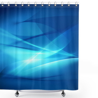 Personality  Abstract Blue Background, Wave Or Veil Texture Shower Curtains