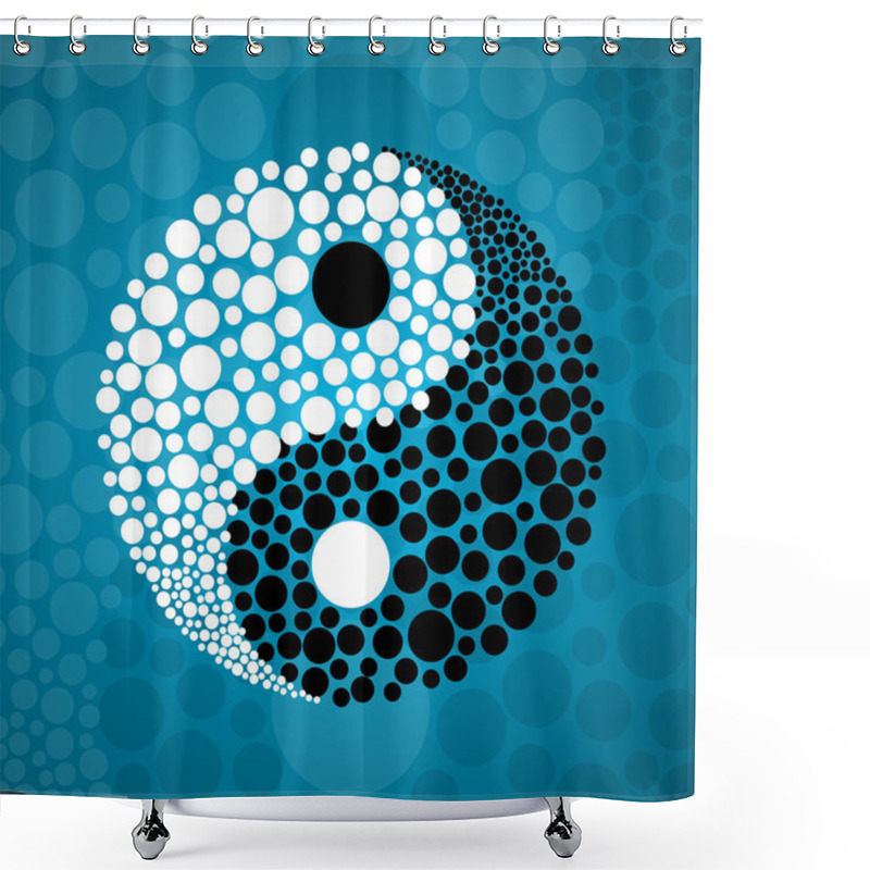 Personality  Abstract Symbol Ying Yang Of Harmony And Balance Shower Curtains