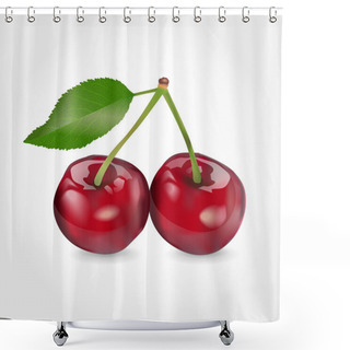 Personality  Vector Illustration Of A Cherry. Shower Curtains