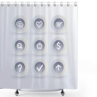Personality  Set Of Communication Icons Shower Curtains