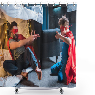 Personality  Father And Son Playing Shower Curtains