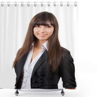 Personality  Smiling Business Woman Shower Curtains