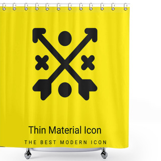 Personality  Arrows Minimal Bright Yellow Material Icon Shower Curtains