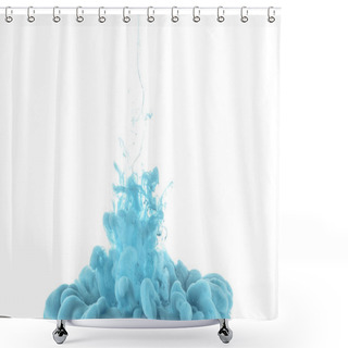 Personality  Blue Paint Splash Isolated On White Shower Curtains