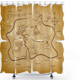 Personality  Pirate Treasure Map Shower Curtains
