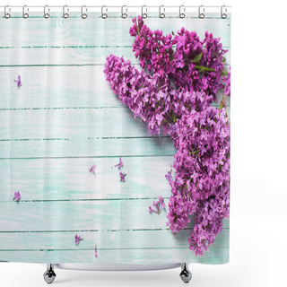 Personality  Postcard With  Lilac Flowers Shower Curtains