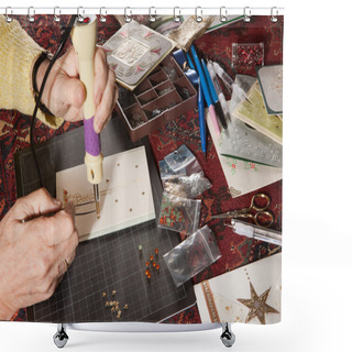 Personality  Handmade Christmas Cards Shower Curtains