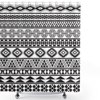 Personality  Tribal Striped Seamless Pattern. Shower Curtains