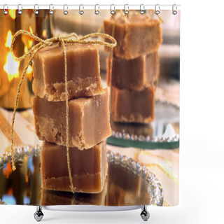 Personality  Christmas Homemade Fudge On The Table Shower Curtains