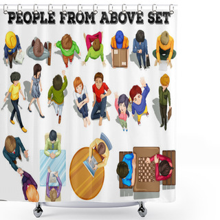 Personality  People From The Top View Shower Curtains