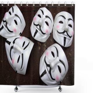 Personality  Guy Fawkes Masks - Anonymous Group Members Shower Curtains