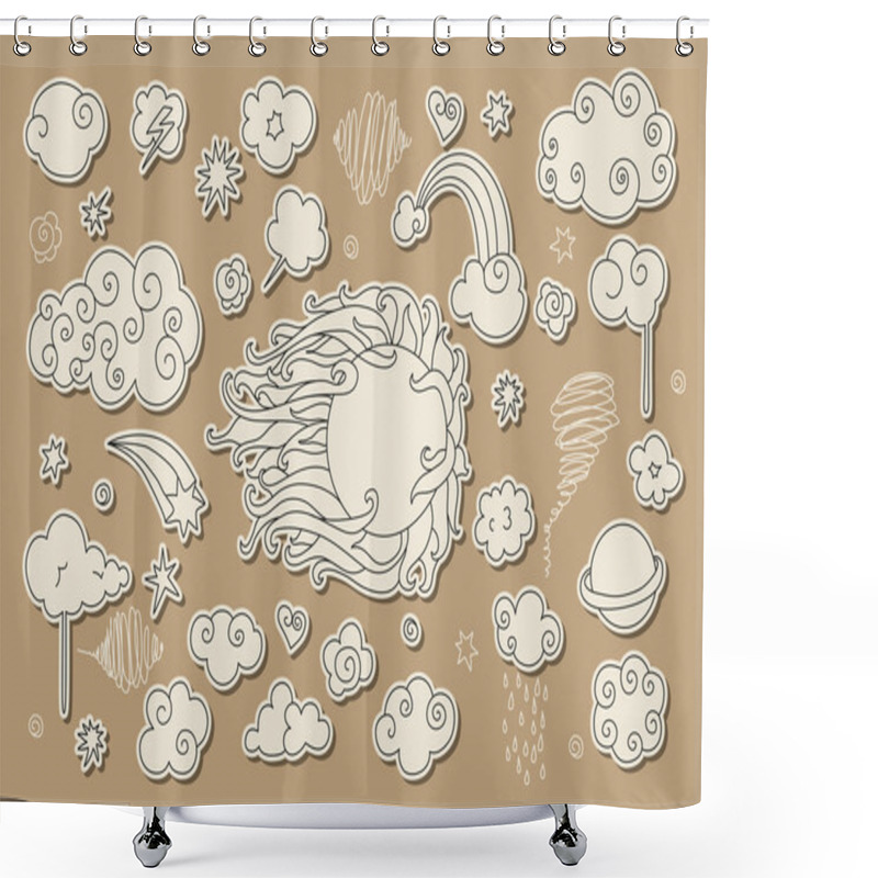 Personality  Sky Doodle Shower Curtains