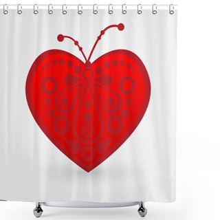 Personality  Vector Illustration Of A Red Heart. Shower Curtains