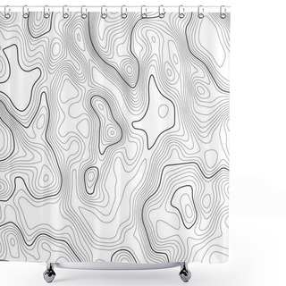 Personality  Topographic Map Background. Grid Map. Contour. Vector Illustration. Shower Curtains