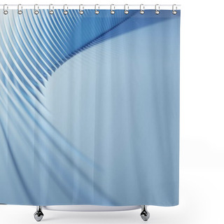 Personality  Light Blue Wavy Shapes, Background. Digital 3D Rendering. Shower Curtains