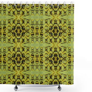 Personality  Seamless Ellipses Pattern Green Brown Shower Curtains