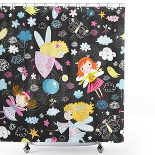 Personality  Texture Of The Fun Of Fairies Shower Curtains