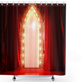 Personality  Concept Stage Of Famous Cabaret In Paris, Moulin Rouge Shower Curtains