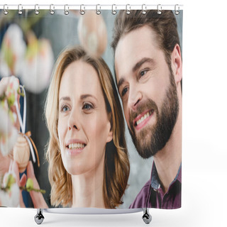 Personality  Couple With Easter Decoration Shower Curtains