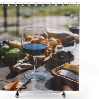 Personality  Glass Of Red Wine Shower Curtains