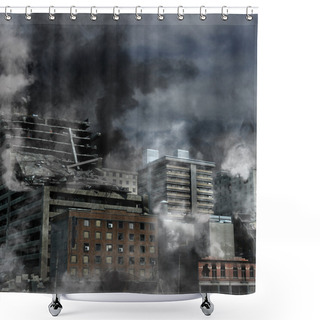 Personality  Urban Destruction Shower Curtains