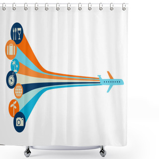 Personality  Travel Background - Vector Shower Curtains