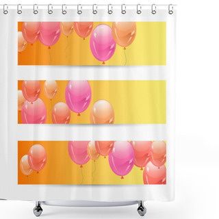 Personality  Colorful Balloons Background. Vector Illustration  Shower Curtains