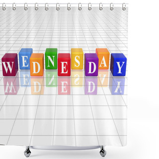 Personality  Wednesday In 3d Coloured Cubes Shower Curtains