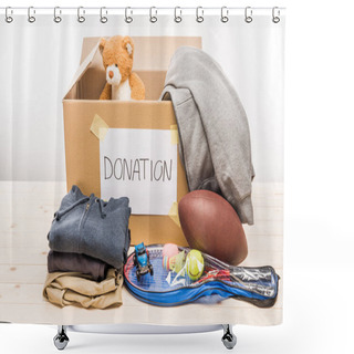 Personality  Cardboard Box With Donation Shower Curtains