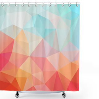 Personality  Vector Abstract Irregular Polygon Background With A Triangular Pattern In Pastel Pink, Orange And Blue Colors Shower Curtains