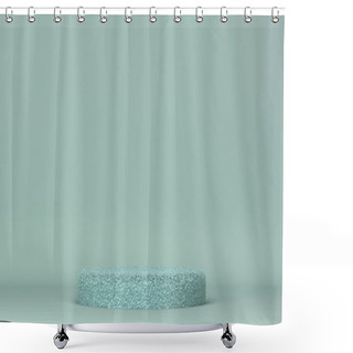 Personality  Fluffy Round Podium. Minimal Scene. 3d Illustration Shower Curtains