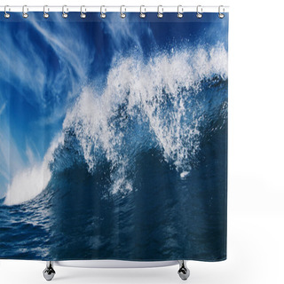 Personality  Crystal Clear Ocean Wave Breaks On The Shore In The Maldives Shower Curtains
