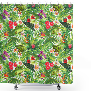 Personality  Tropical Exotic Seamless Pattern Shower Curtains