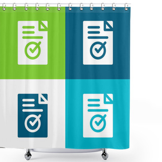 Personality  Approve Flat Four Color Minimal Icon Set Shower Curtains