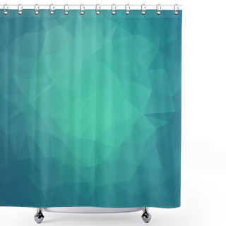 Personality  Abstract Teal Geometric Triangle Background. Shower Curtains