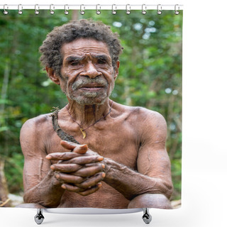 Personality  Portrait Of A Papuan Old Man Shower Curtains