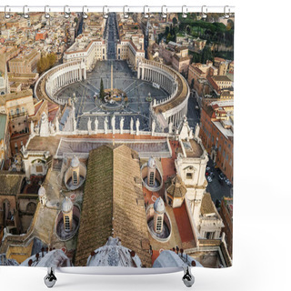 Personality  Piazza San Pietro With Historical Buildings In Vatican City  Shower Curtains