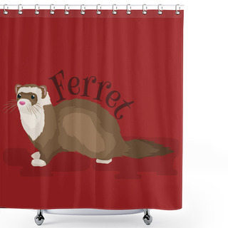 Personality  Home Pet, Isolated Ferret Shower Curtains
