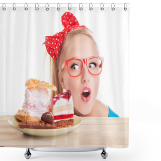 Personality  Chocolate And Cake Sweets Temptation Shower Curtains