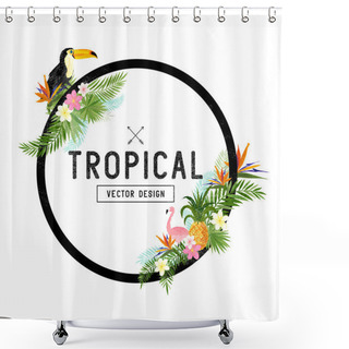 Personality  Tropical Border Design Shower Curtains